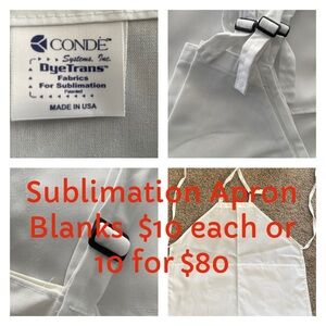 White
Sublimatable Apron, Bib Style, 27" x 25" with 3 Pockets, White